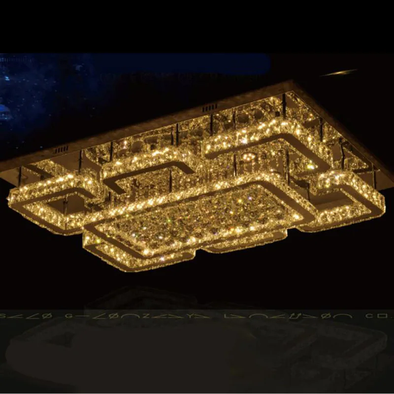 Modern minimalist led crystal ceiling lamp rectangular creative living room bedroom lamps modern line cutting lighting LED | Лампы и