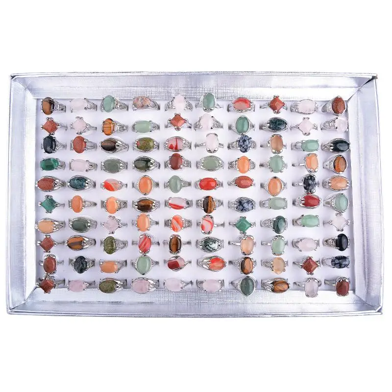 Женское кольцо из натурального камня с цирконием Смешанная форма аксессуары для