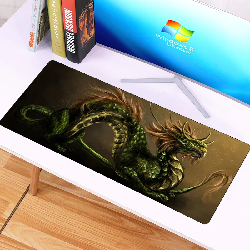 Коврик для мыши с китайским драконом большой нескользящий игровой коврик