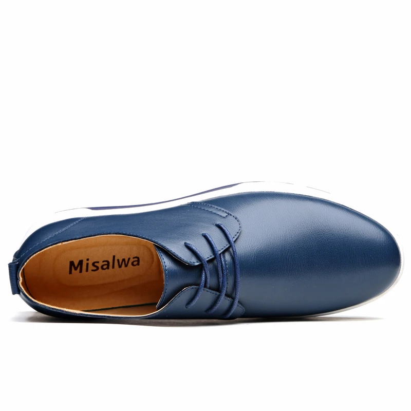 Misalwa New 2021 Men Casual Shoes Leather Luxury Brand Comfortable Flat Drop Shipping | Обувь