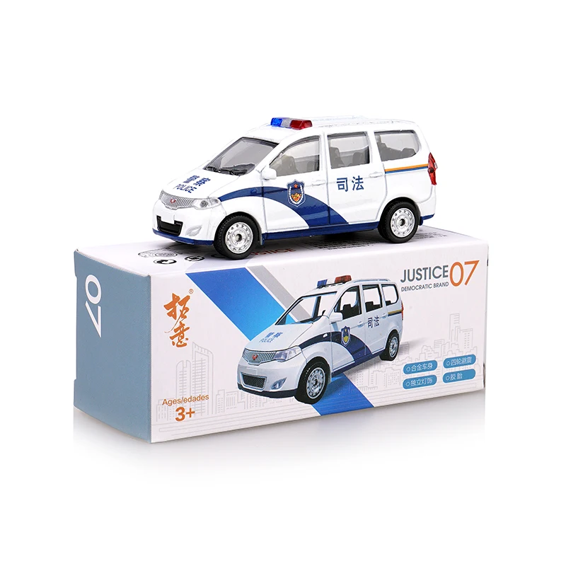 Моделирование 1: 64 Jetta Elan Wuling Hongguang Gold Cup, городское управление, Полицейская машина 01-24 модель автомобиля из сплава