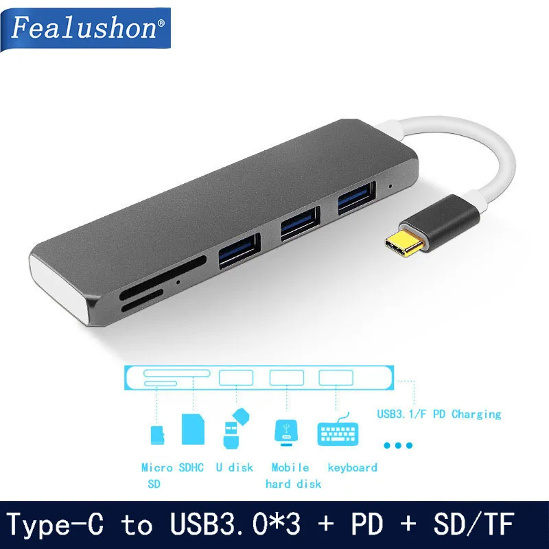 Док станция USB C для ноутбука 3 0 HDMI PD TF SD|Док-станции ноутбуков| |