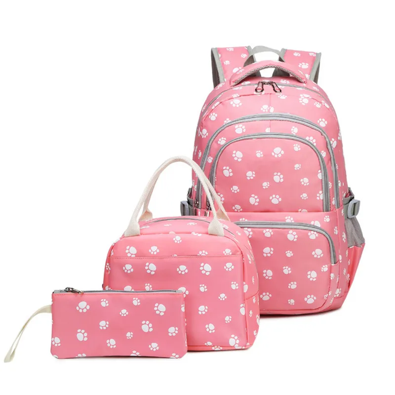 Школьные ранцы с принтом для девочек-подростков, модные рюкзаки для учеников и учебников, Детские рюкзаки с сумкой, 3 шт./компл.