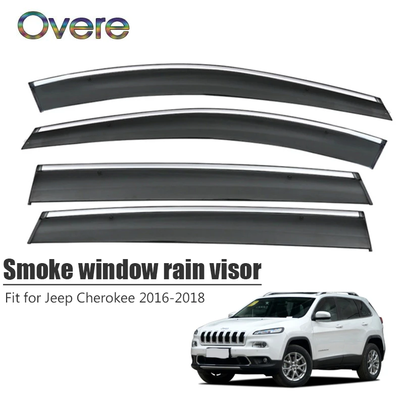 OVERE Новый 1 комплект козырек от дождя и дыма для Jeep Cherokee 2016 2017 2018 Стайлинг ABS