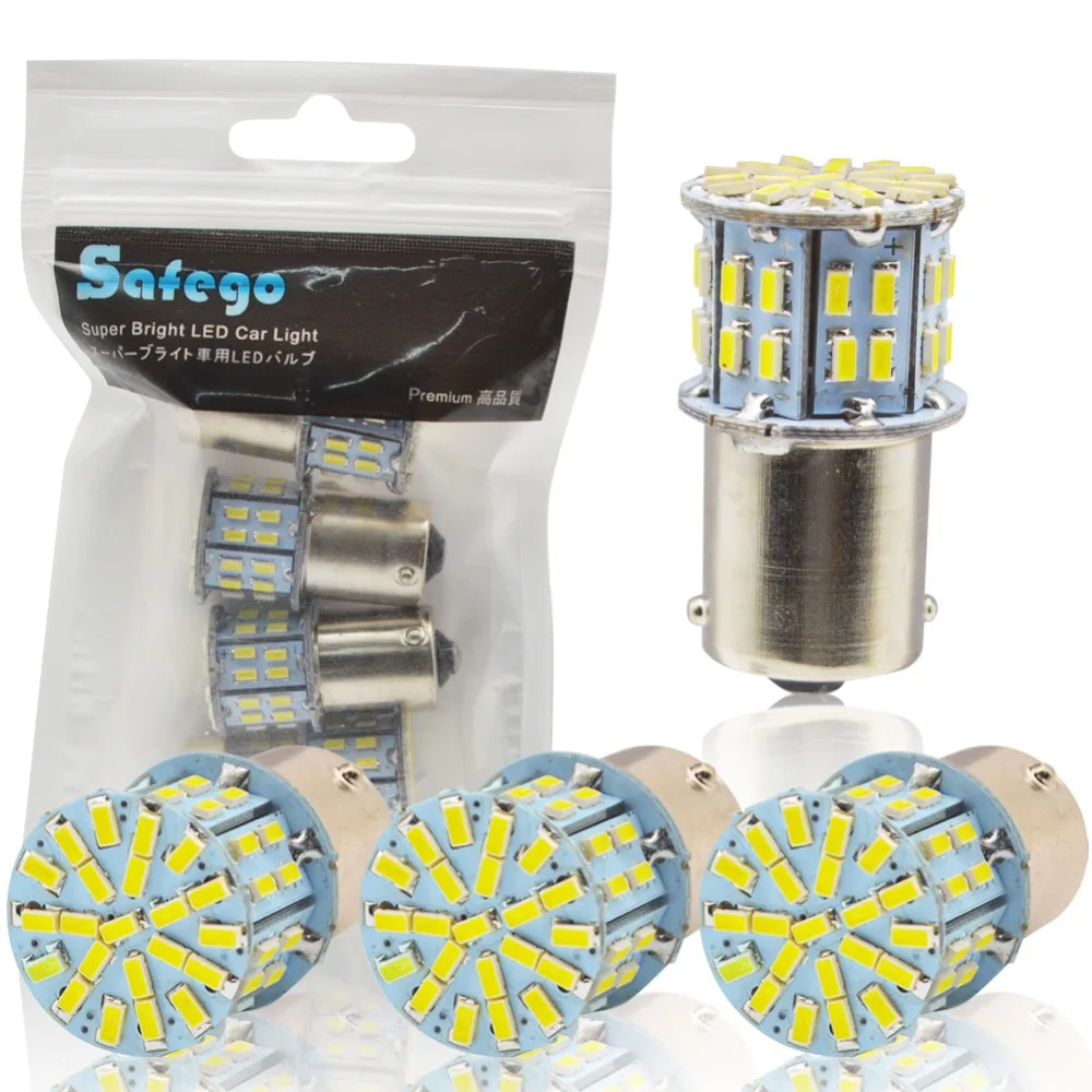 Safego 4 шт. 1156 BA15S светодиодные автомобильные лампы P21W указатели поворота 7506 50 SMD 3014