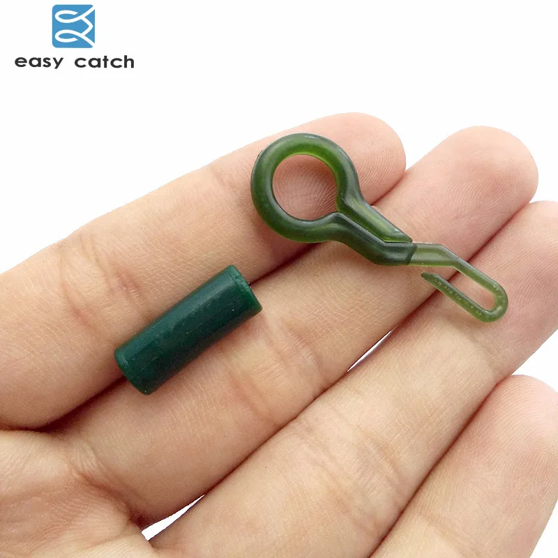 Easy Catch 20 шт. зажимы с трубкой зеленые термопластичные резиновые для карпа