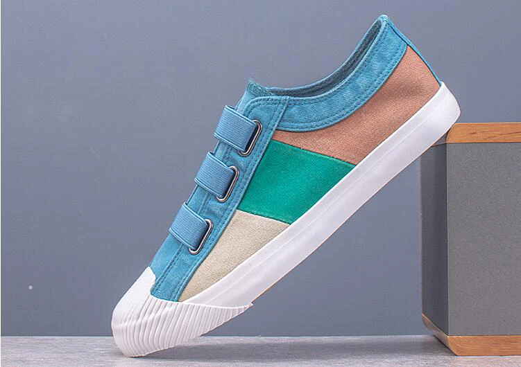 Light blue Дышащие Модные мужские парусиновые кроссовки; дышащие повседневные лоферы с пряжкой; весенние мужские дизайнерские лоферы - Цвет: Light blue