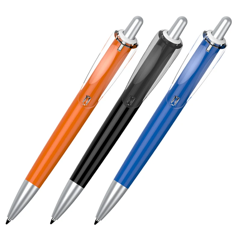 200 pcs/lot Big clip kawaii plastic color pen for writing custom logo print ball pen canetas