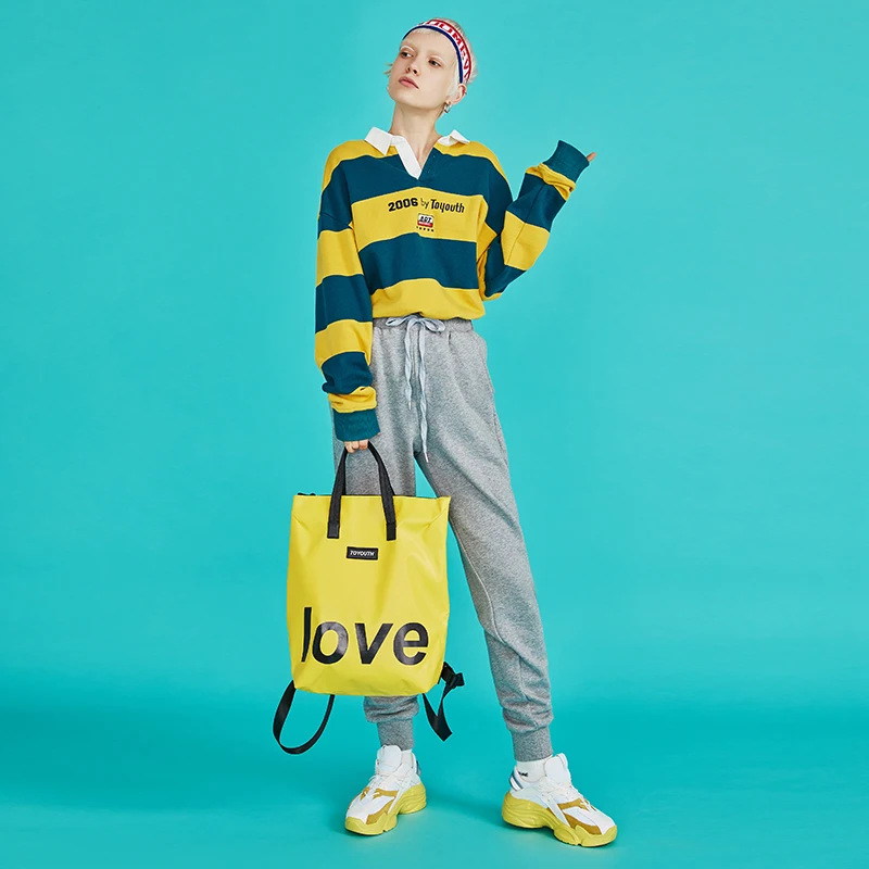 Toyouth Новая Осень Harajuku BF Стиль брюки Для женщин Повседневное шаровары с эластичной