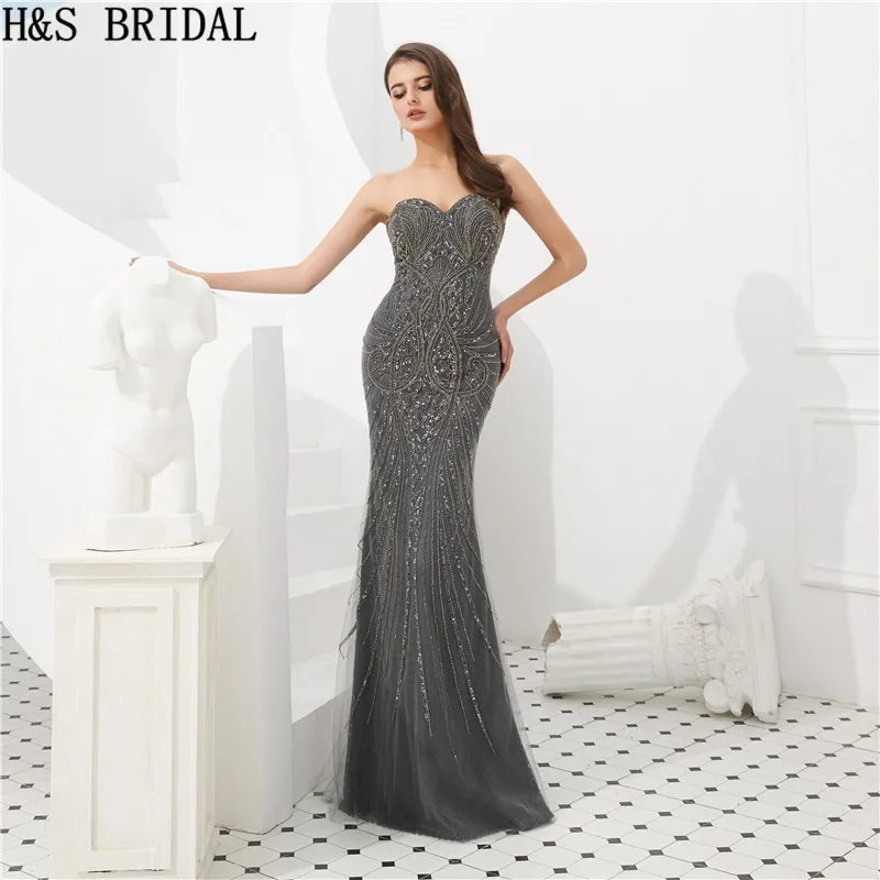 H&ampS Bridal Sweetheart Evening Dress Luxury Beading Sleeveless Women Formal Arabic Gown With Chiffon Bolero Robe De Soiree | Свадьбы и