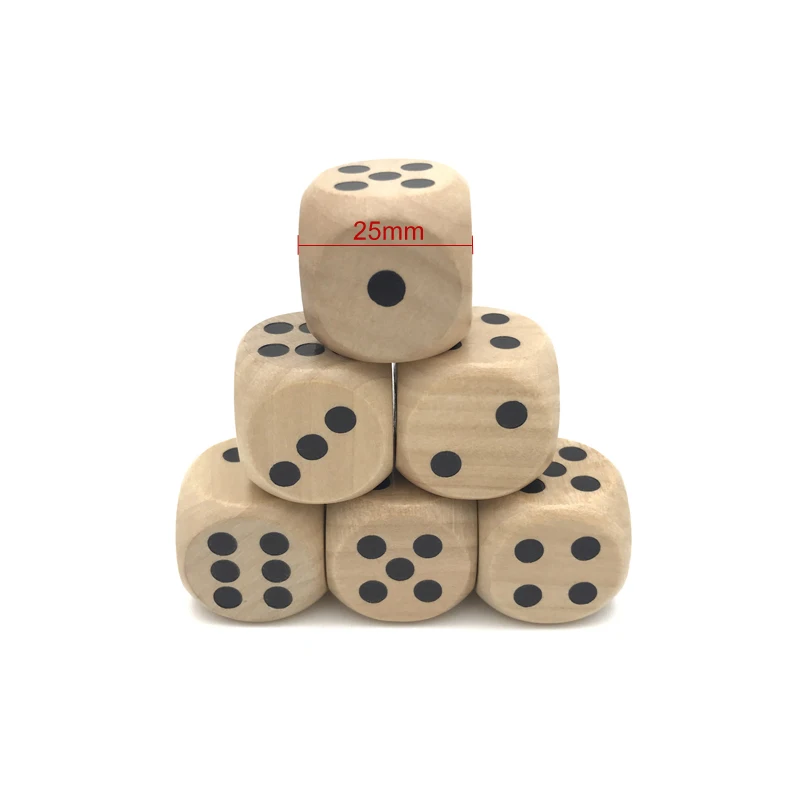8 Pcs/Lots High quality 25mm Woodiness Drinking Dice Solid Wood Puzzle Children Interesting Teaching Set Wholesale qenueson|drinking dice|dice