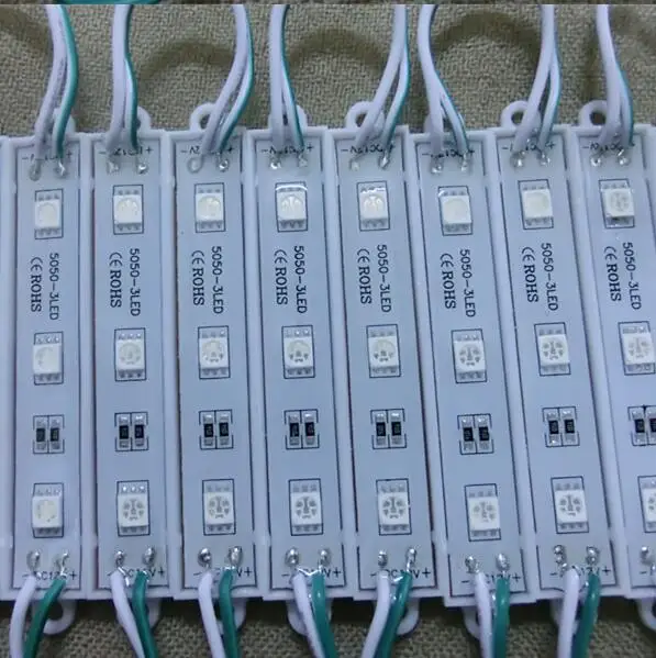 5050 smd 3 светодиодный модули Водонепроницаемый IP65 DC 12 В светло-зеленый красные