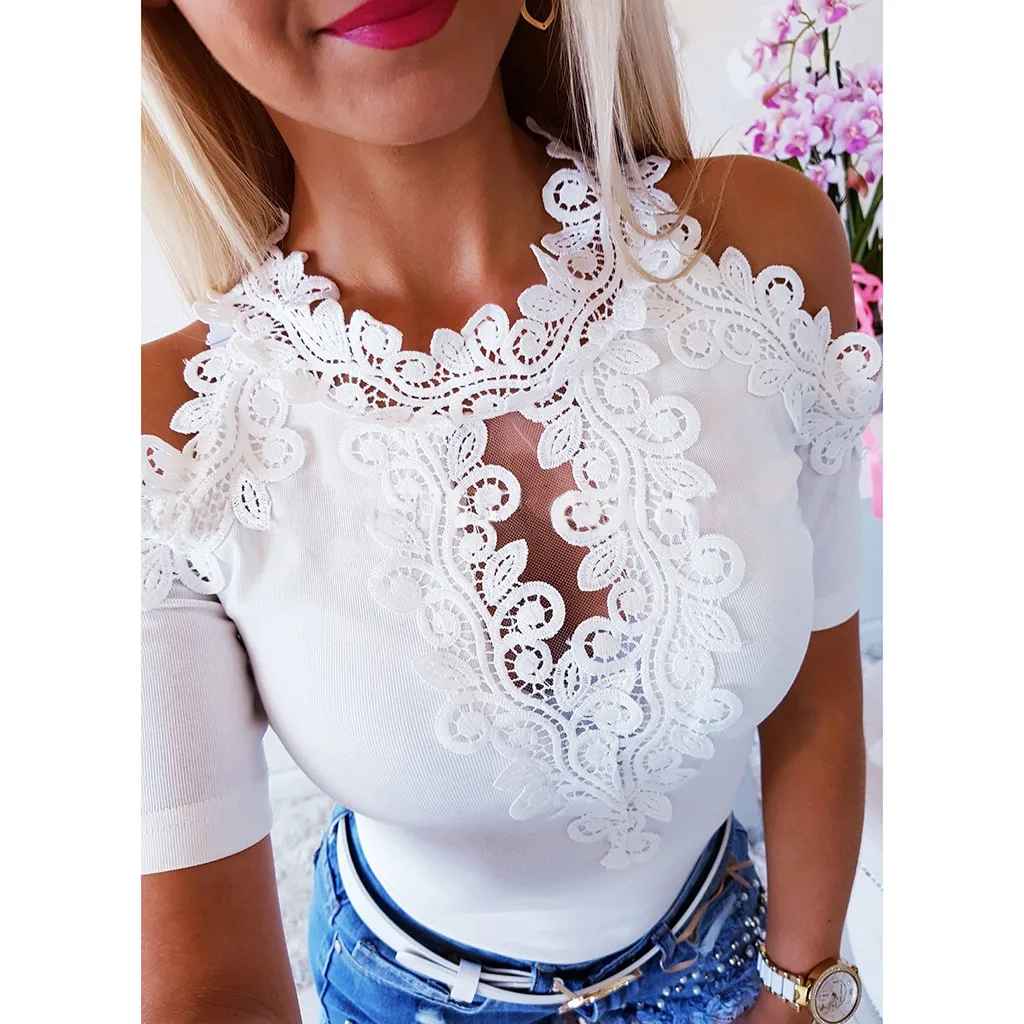 Женская одежда для женщин vestidos verao кружевное лоскутное платье с открытыми плечами блузка blusas mujer de moda