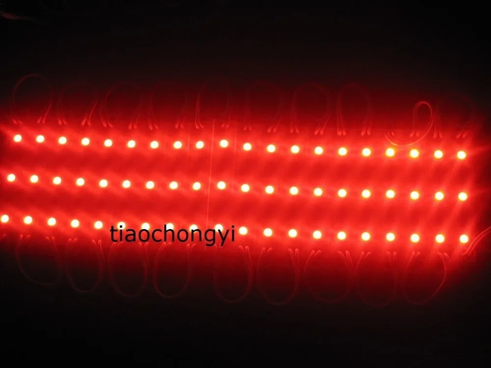 20 шт 3LED 5050 SMD модуль водонепроницаемая полоса света красная супер яркая лампа DC 12V