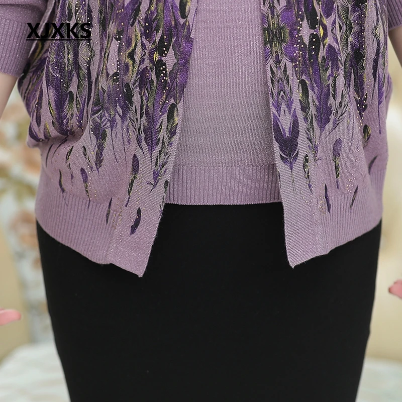 Женский комплект из 2 х предметов XJXKS однотонный Кардиган с длинным рукавом