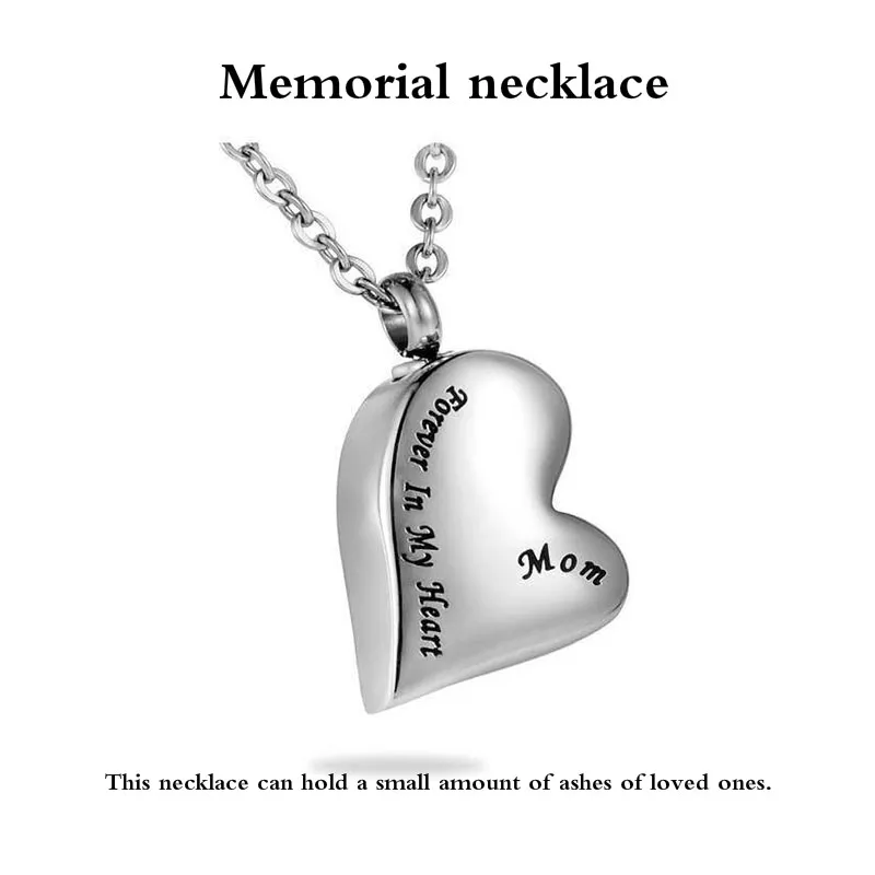 Ожерелье в форме сердца из нержавеющей стали мемориальное ожерелье с