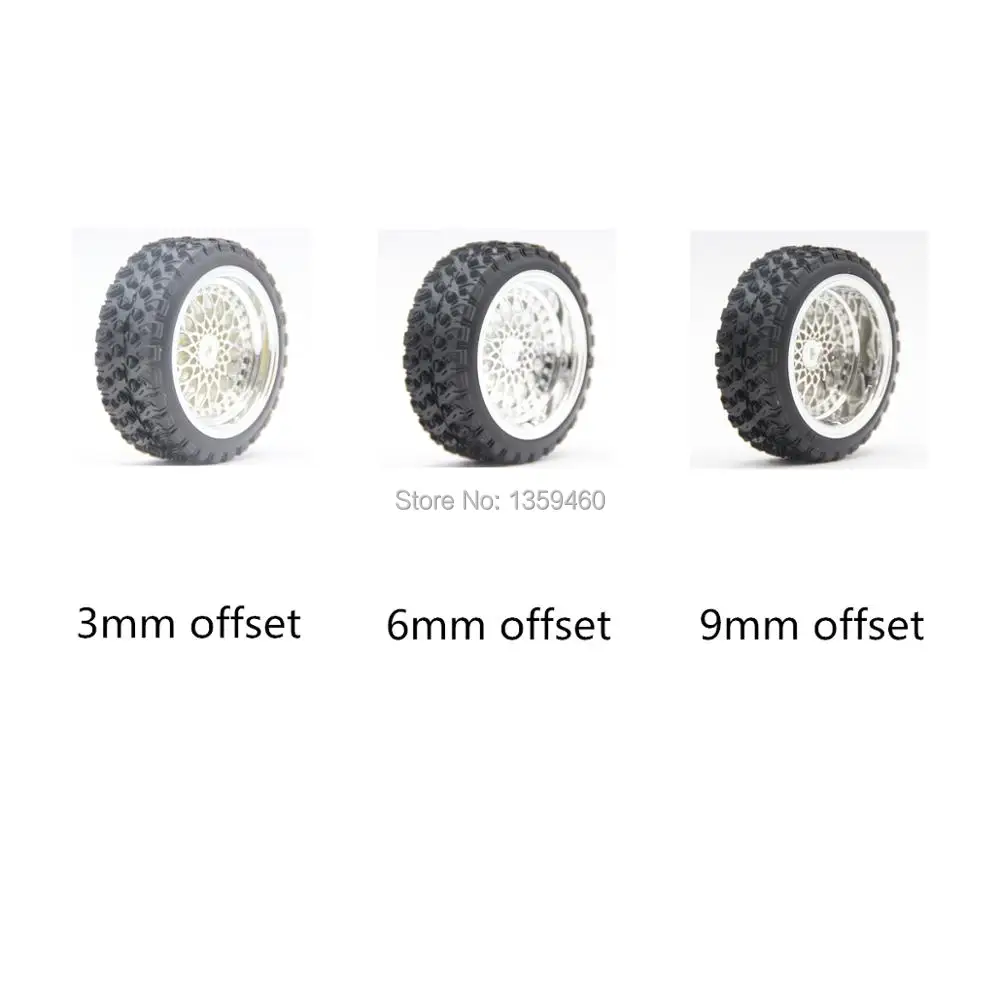 4pcs 1/10 RC Soft Rubber Touring Tire Tyre Wheel Rim Y12C(Chrome) 3/6/9mm Offset for 1:10 Car 10036+21104 | Игрушки и хобби