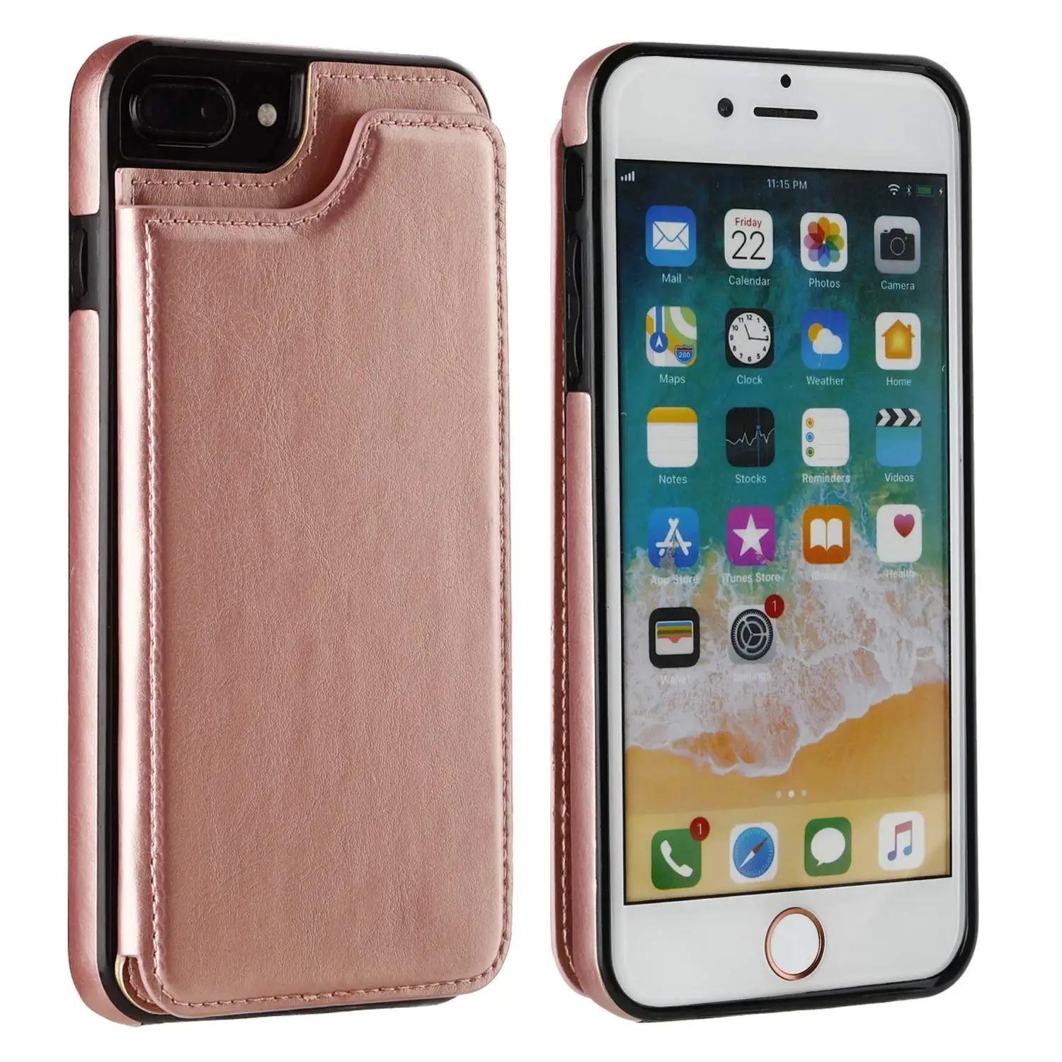 Для iPhone 8 7 6 6s plus ударопрочный чехол-книжка из искусственной кожи с подставкой
