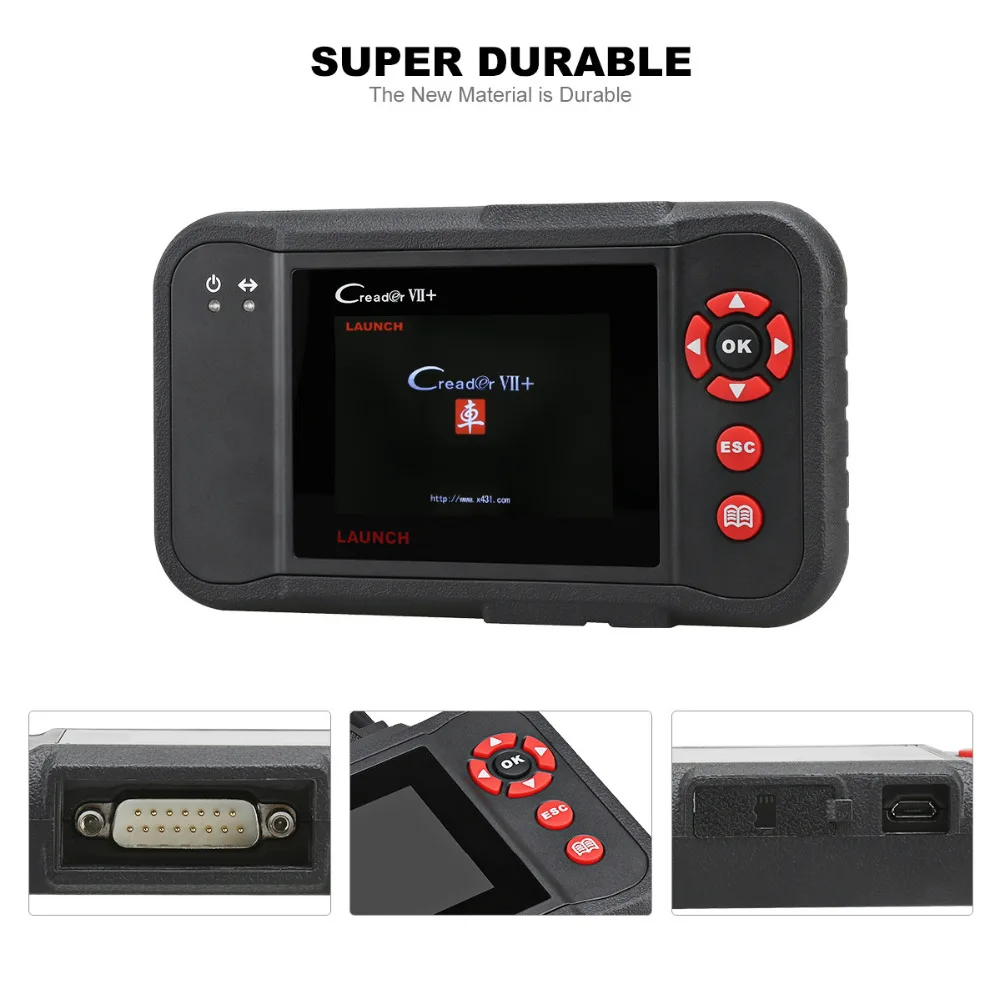 LAUNCH Creader VII+ Профессиональный Авто читальный инструмент кодов Creader 7+ Двигатель диагностический инструмент Трансмиссии ABS Airbag