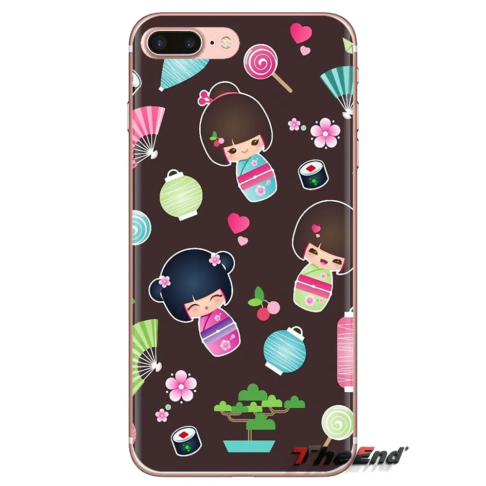 Мягкие прозрачные чехлы для Huawei Mate Honor 4C 5C 5X 6X 7 7A 7C 8 9 10 8C 8X 20 Lite Pro kawaii Japanese Kokeshi Doll |