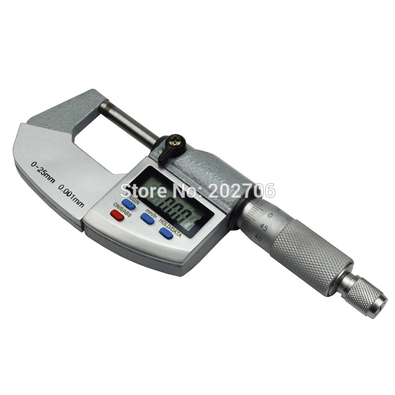 Цифровой микрометр водонепроницаемый цифровой IP65 0 25 мм 001 внешний
