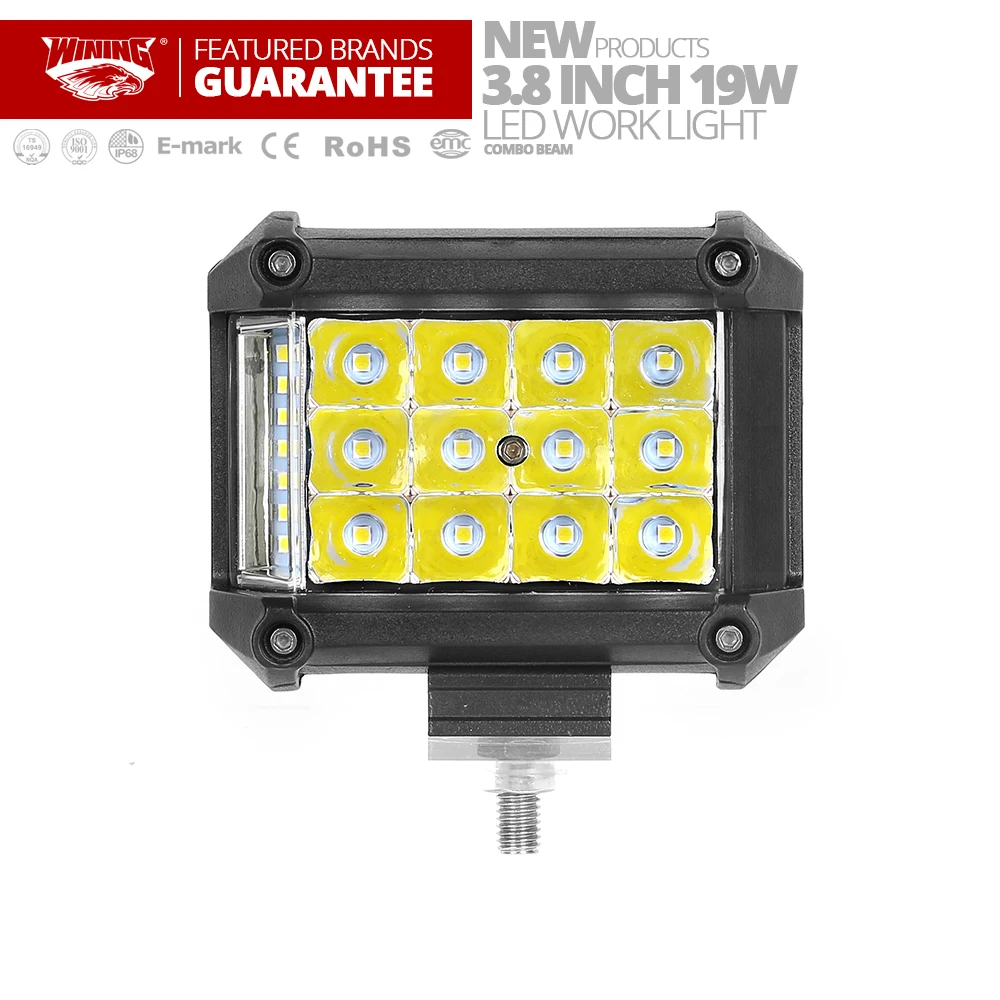 Бесплатная доставка пара 19 Вт светодиодный рабочий свет siede luminate внедорожный для
