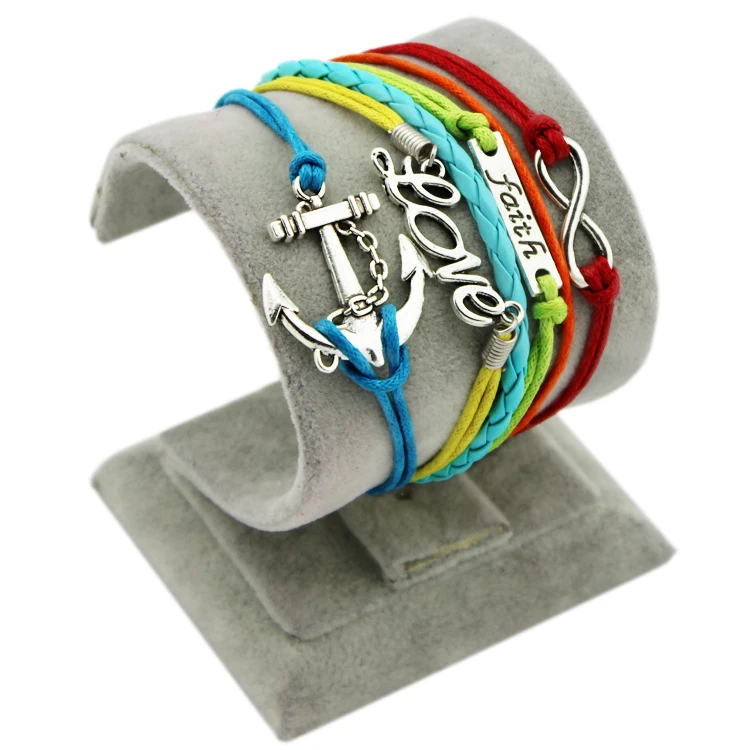 Fashion Infinite Birds Tree Anchor Rudder Love Charm Imitation Pearl Leather Multilayer Handmade Braid Wrap Bracelets for Woman | Украшения