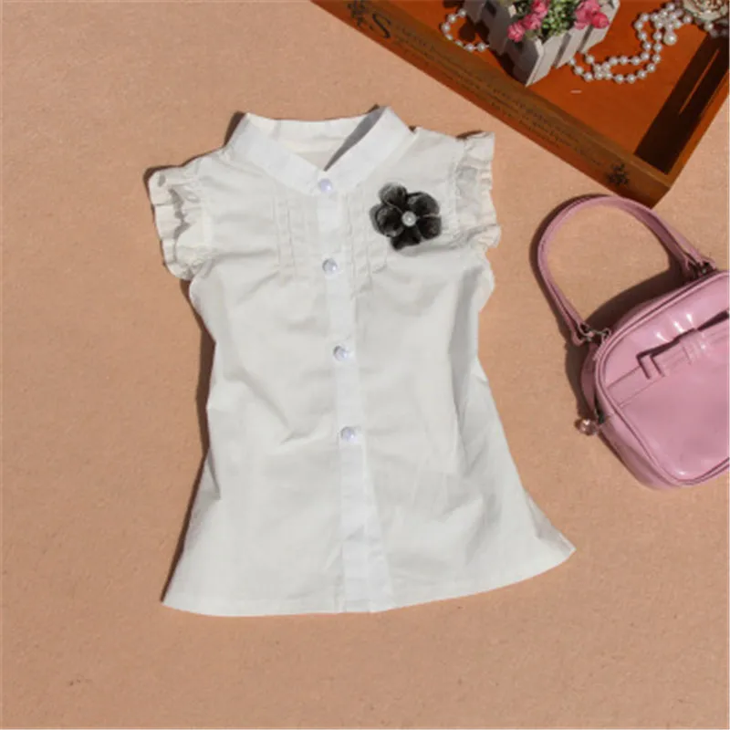 В 2016 году летняя одежда для девочек детская симпатичная рубашка цветочный хлопок