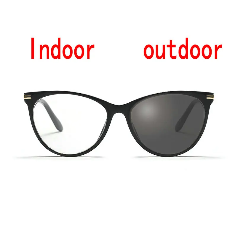 Ретро Круглые кошачьи цветные солнцезащитные фотохромные очки для близорукости