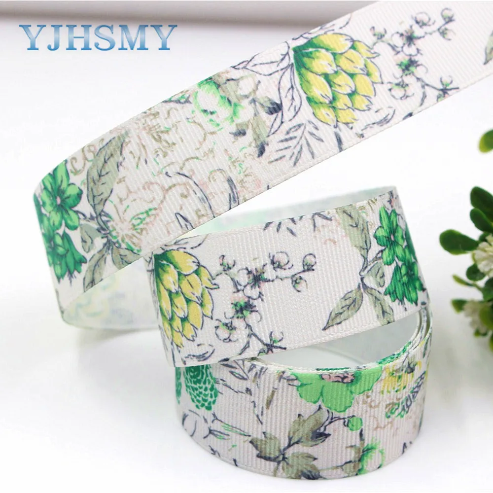 YJHSMY D 171208 399 10 ярдов 25 мм цветы напечатаны grosgrain ленты DIY ручной работы аксессуары