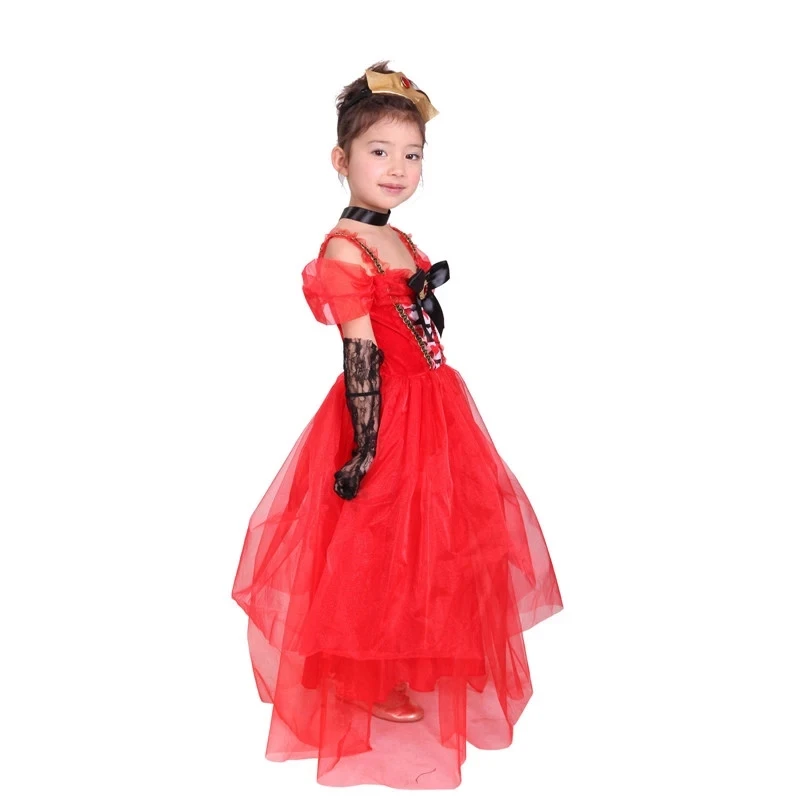 Костюм принцессы с сердцем красное трикотажное платье детское карнавальное