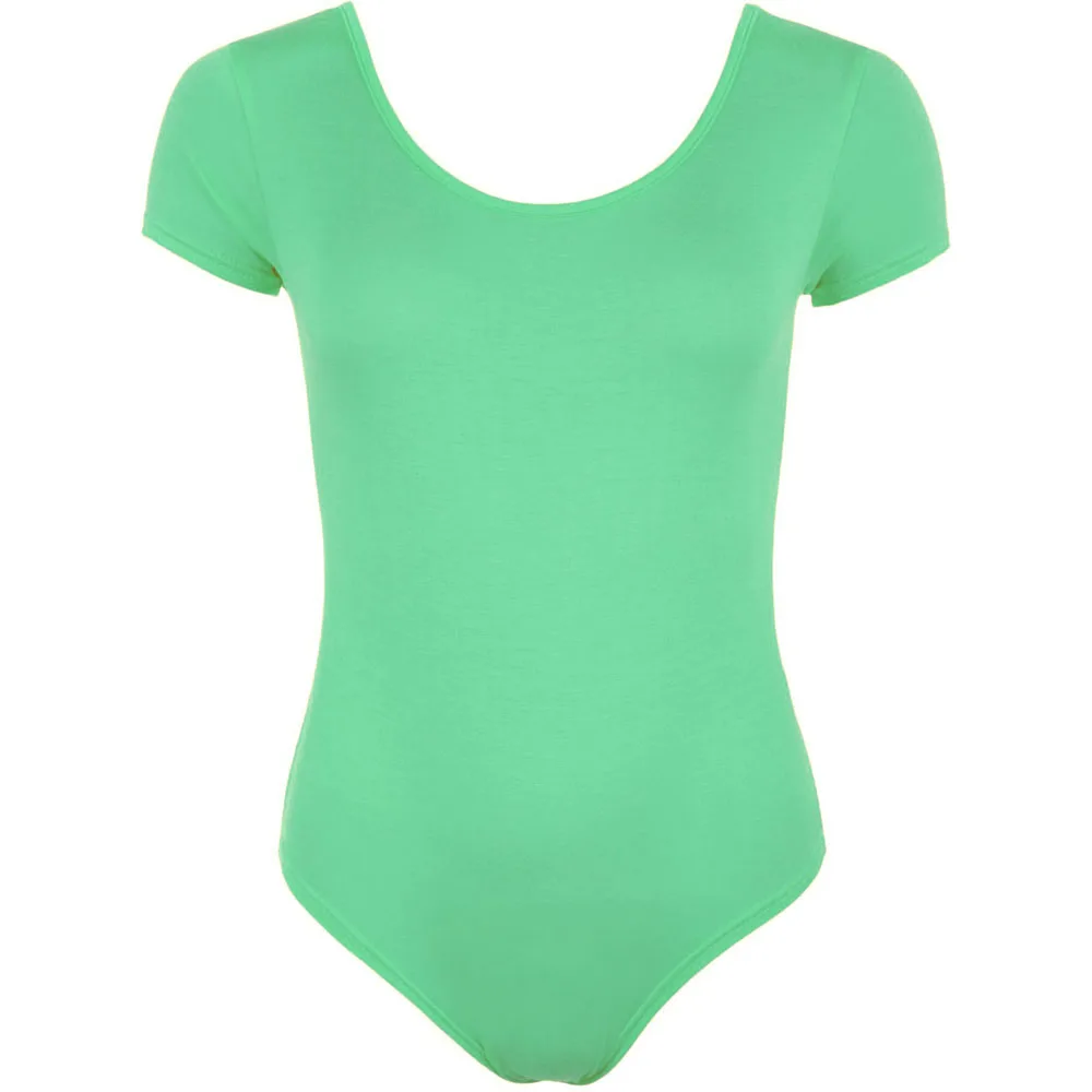 Thin Section Basic Adult Ballet Women Leotard Dance Ladies Short Sleeve Scoop Neck Stretch Gymnastics Bodysuit 0009 | Тематическая