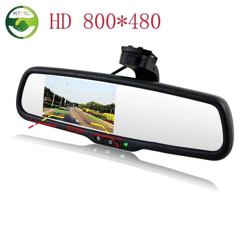 Черный Специальный кронштейн HD 800*480 4,3 TFT lcd цифровой экран Автомобильная Парковка заднего вида зеркало монитор видео плеер для камеры - Цвет: Черный