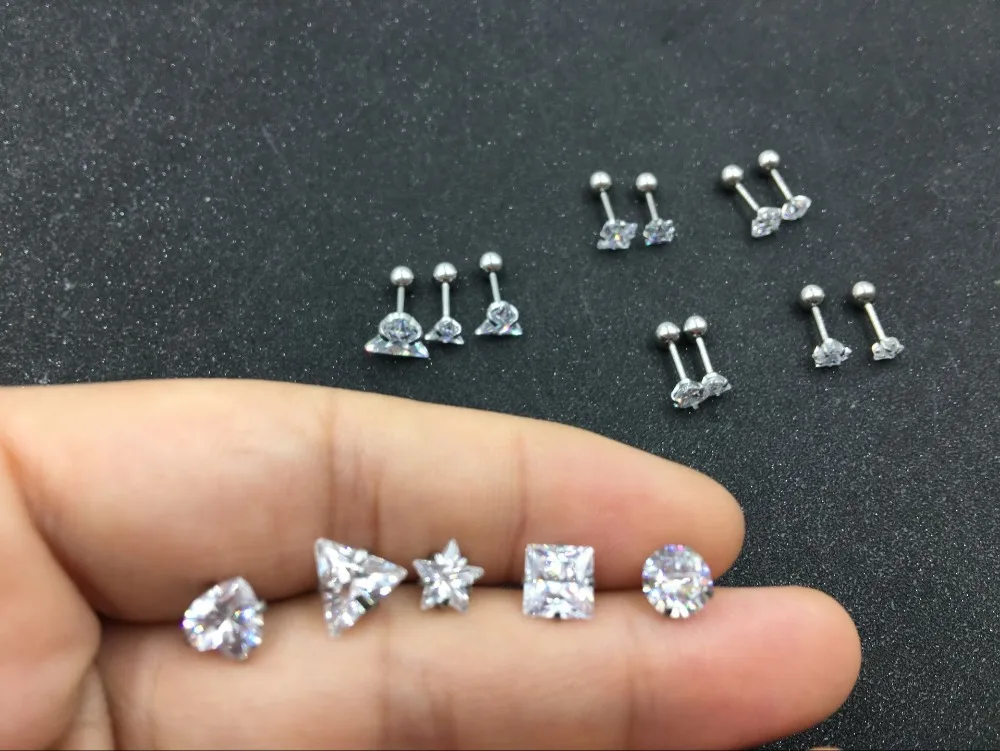 Набор украшений для тела, круглые, квадратные, треугольные, Звездные, сердца, гвоздик для козелка шт.