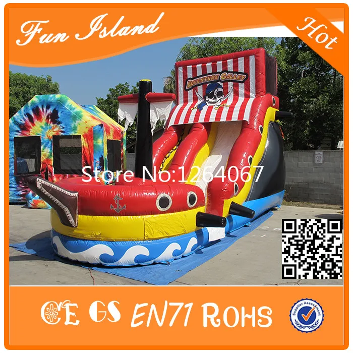 7m Red Pirate Ship Inflatable Slide Bounce Playground Free Shipping | Игрушки и хобби