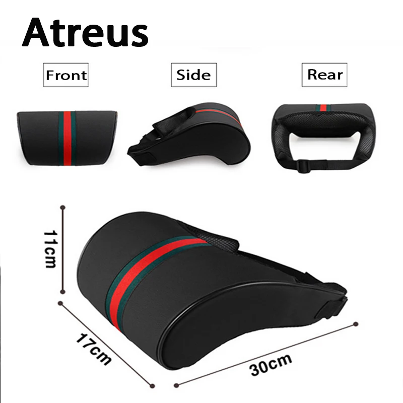 

Atreus автомобильный Стайлинг 1 шт., новая Автомобильная подушка для шеи, кожаный подголовник с памятью для Kia rio ceed Mini cooper gsm pir сигнализация Citroen ...
