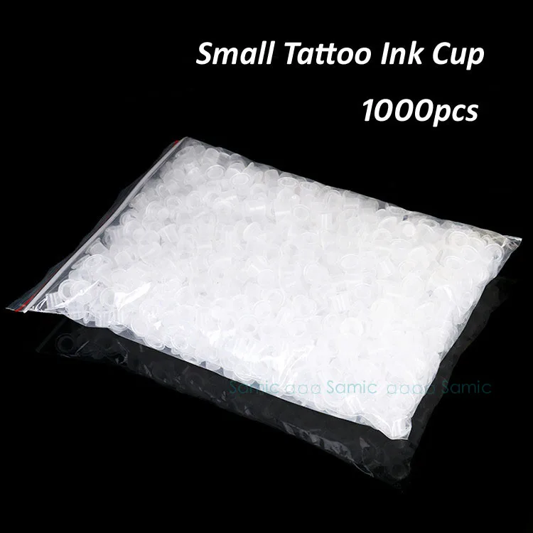 1000pcs Silicone Tattoo Ink Cup Big Small For Permanent Makeup Eyebrow Pigment Container Cups Disposable Accessor | Красота и