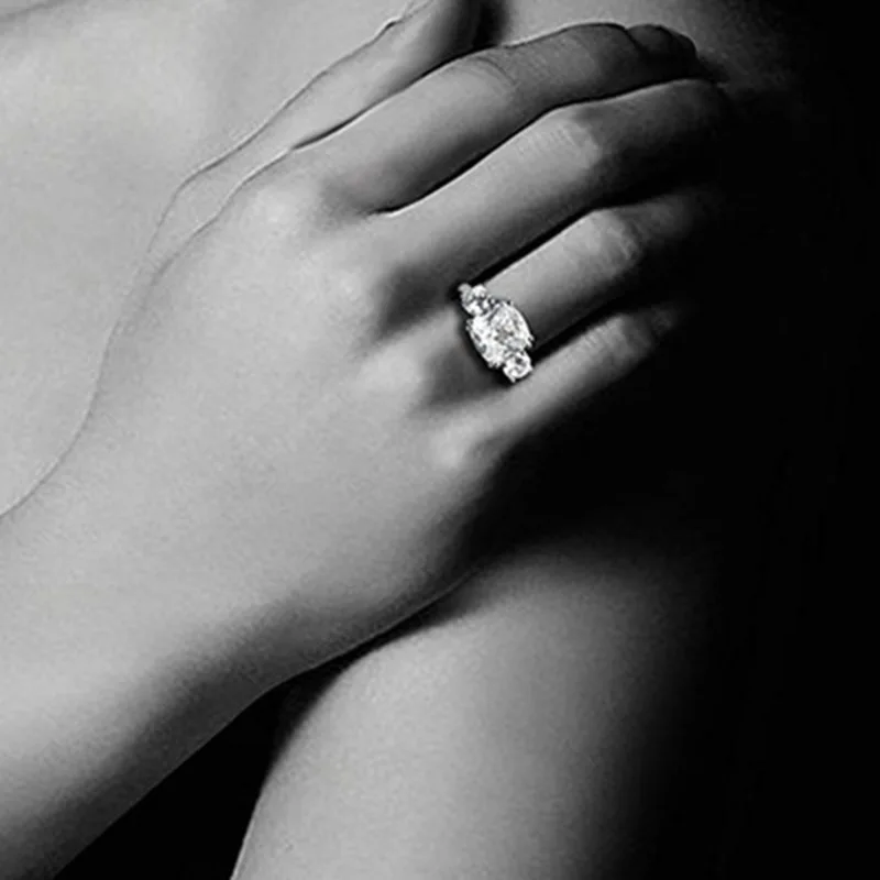 

OMHXZJ Wholesale European Fashion Woman Man Party Wedding Gift Square White AAA Zircon 18KT White Gold Ring RR709