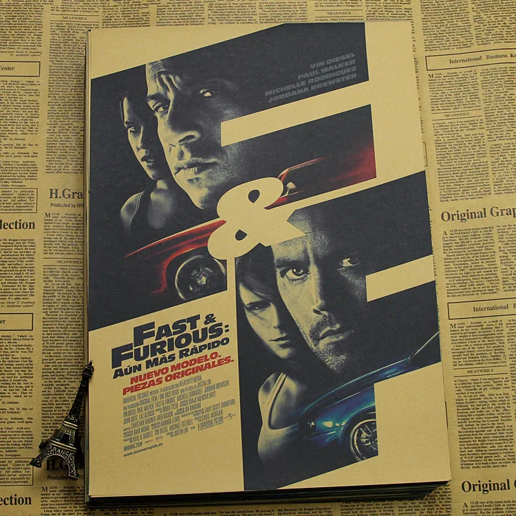 Скорость и страсть 7 плакат Paul wallker Ван дессель Racing о фильме крафт бумага