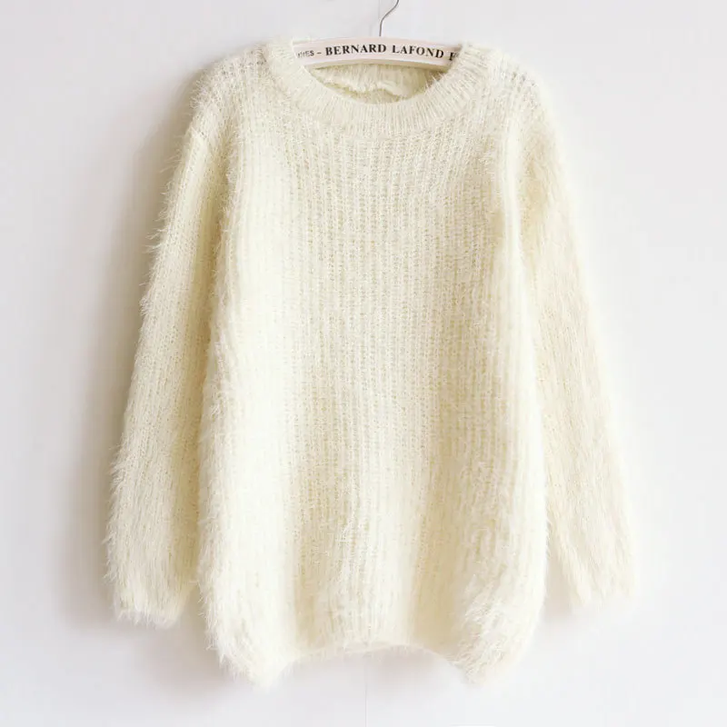 2020 популярный осенне-зимний женский свитер с круглым вырезом свободный пуловер