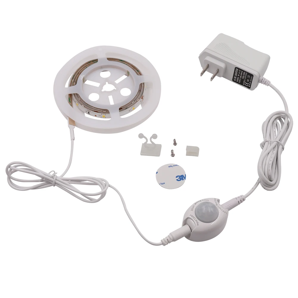 Motion Activated Sensor Bed Light Warm white 1.2M LED Strip Night 12V Cabinet with Automatic Shut Off Timer | Лампы и освещение