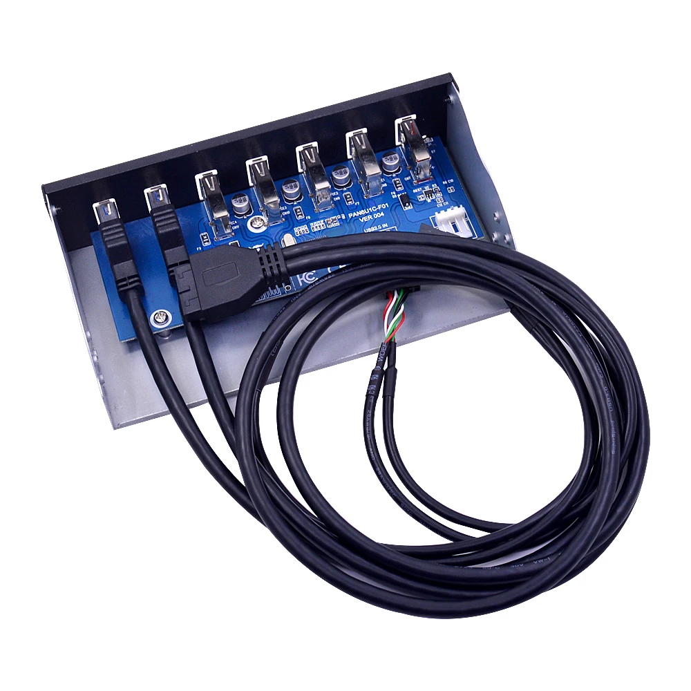 CHIPAL 7 портов USB 3 0 Hub 5Gbs 5 25 &quotCD ROM Drive Bay Передняя панель для компьютера чехол 2 HUB 1