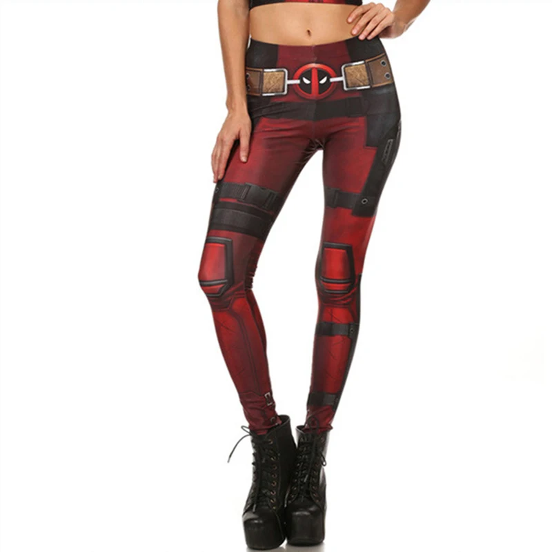 Осенние леггинсы черного синего и фиолетового цвета Женские легинсы с принтом