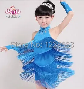 110cm-170cm Children Kids Fringe Ballroom Samba Dress Tango Dresses Dance For Girls | Тематическая одежда и униформа