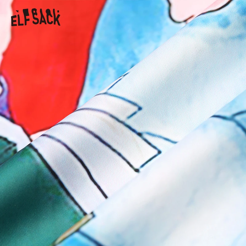 ELFSACK Fashion Cartoon Print Women Skirt Summer Vintage A-line Mid Waist Female Skirts Streetwear Casual Femme Bottoms