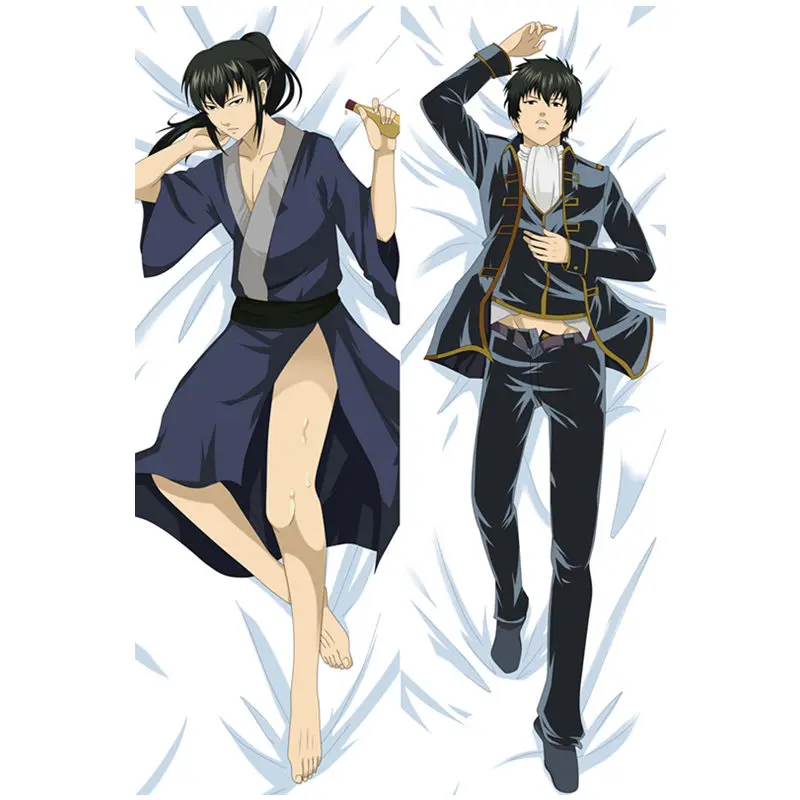Peach skin Аниме "гинтама" наволочка Sakata Gintoki Dakimakura Чехол для крутых мальчишек 3D двухсторонняя постельное белье облегающие жизнь тела подушку Чехол gt01a - Цвет: Peach skin