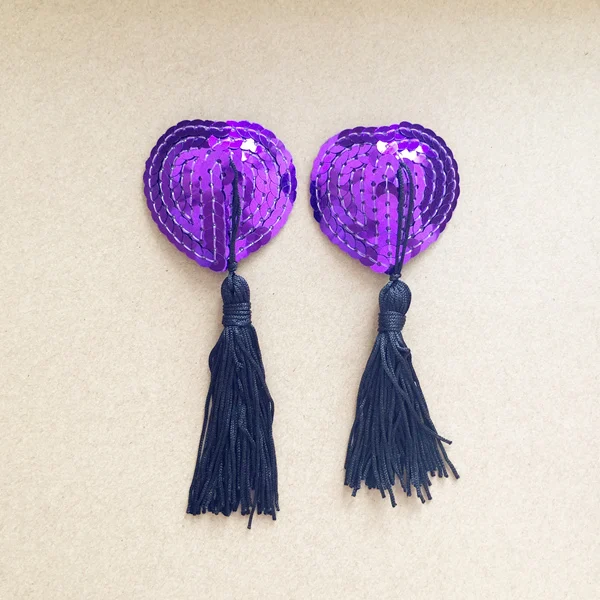 6 purple black Женские сексуальные накладки на соски из искусственной кожи с заклепками, Черные Накладные накладки на соски для косплея, сексуальные накладки на соски из искусственной кожи с заклепками - Цвет: 6 purple black