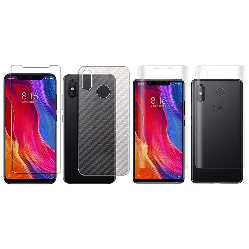 Мягкая задняя крышка из углеродного волокна защитная пленка для Xiaomi Mi 8 мягкая