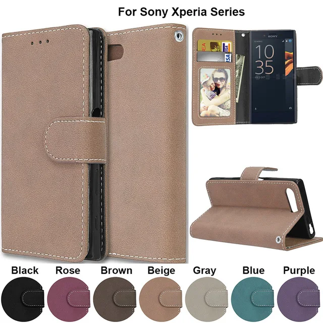 Роскошный Матовый флип чехол из ПУ кожи с подставкой для Sony Xperia M5 M4 Aqua E4g Dual XA X