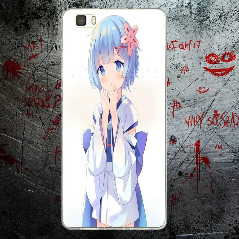 Мягкий чехол для телефона Rem Re Zero Girl Anime Huawei P8 P9 P10 P20 Lite Mate 10 Pro Y5 Y6 II Y7 Honor 6X 7X 9
